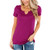 Sovelen Women's Notched Scoop Neck Short Sleeve Tops Casual Cute Summer Plain Color T-Shirts Basic Tees with Pocket Purple