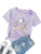 Romwe Women's Plus Size Tie Dye T Shirt Short Sleeve Round Neck Graphic Tee Tops Lilac Purple 3XL