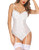 Avidlove Sexy Lingerie for Women Bodysuit Lace Teddy with Garter One Piece Gartered Babydoll White- XL