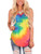 Cosonsen Tank Tops for Women Casual Summer Shirts Tie Dye V-Neck Sleeveless Tees Orange Blue S