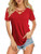 DittyandVibe Women's V Neck T Shirt Short Sleeve Summer Loose Casual Tops- Red- 2X-Large DittyandVibe Women's V Neck T Shirt Short Sleeve Summer Loose Casual Tops- Red- 2X-Large