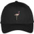 Trendy Apparel Shop Flamingo Embroidered Adjustable Baseball Cap - Black