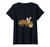 Womens Sloth with Easter Bunny Ears Basket Easter Eggs V-Neck T-Shirt