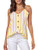 PERSUN Women's Floral Print Button Down V Neck Spaghetti Strap Tank Top Loose Casual Summer Sleeveless Shirts Blouse