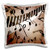 3D Rose A Scattering of Musical Notes Over A Wave of Piano Keys Pillow Case 16" x 16"