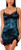 Sexy Women's Spaghetti Straps Lace Floral Dress Y2K See Through Split Mini Dress Clubwear Clothes -Lace Royal Blue-Small-
