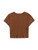 SweatyRocks Women's Short Sleeve Crop Top Ribbed Knit Round Neck Tee Shirt Brown S