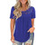 Womens Summer T-Shirts Lace Splicing Solid Short Sleeve Tunic Loose Comfy Tops O-Neck Elegant Blouse