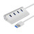 USB Hub- 4-Port Charging Interface Expansion- USB 3.0 High-Speed Data Transmission- for Desktop/Laptop Computers -Silver-