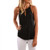 TOPUNDER Women Blouse- Sleeveless Vest Gallus Solid Casual Shirt Tank Crop Top -S- Black-