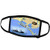 3dRose Florene - Nautical Map Decor - Print of Ft Myers Beach Chart with Pirate Ship - Face Masks -fm_204872_3-