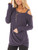 ZILIN Women's Cold Shoulder Casual Solid T-Shirt Knot Twist Front Tunic Blouse Tops Purple