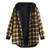 ZAFUL Women's Plaid Hooded Shirt Jacket Furry Lined Button Pocket Long Sleeve Coat Yellow L