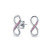 Pink Cubic Zirconia CZ Accent Pave Infinity Symbol Figure 8 Eternity Stud Earrings For Girlfriend Women Sterling Silver