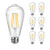 Dimmable Vintage LED Edison Bulbs- 8W Equivalent 80W-Warm White 2700K ST64 Antique LED Filament Bulbs-E26 Medium Base- Filament Bulb 900LM-Varities of Brightness with Antique Glass-Pack of 6