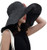 Women's Sun Hat Packable Reversible Bucket Hat UV Sun Protection Wide Brim Summer Beach Cap -One Side-Black-