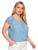 Romwe Women's Plus Size Short Sleeve Crew Neck Lace Hollow Casual Blouse Tops Light Blue 3X Plus