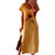 Women's Summer Maxi Dress V-Neck Short Sleeve Casual Loose Long Tie Dye Dress with Split Yellow