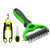 Petmolico Dog Grooming Brush- 3 PCS Pet Grooming Tool - Double Sided Shedding Dematting Undercoat Rake Comb- Dog Nail Clipper and Nail File for Dogs Cats- Green