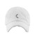 Moon Vintage Baseball Cap Embroidered Cotton Adjustable Distressed Dad Hat White