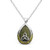 Galanta Teadrop Connemara Marble Inlay  and  Olive Crystal Trinity Knot Pendant