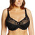DELIMIRA Women's Plus Size Full Coverage Underwire Unlined Minimizer Lace Bra Black 40I