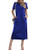 Naggoo Women's Short Sleeve Split Maxi Dress Casual Plain Tie Dye Print Tshirt Long Dresses with Pockets Royal Blue