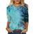 fartey 3/4 Sleeve Shirts for Women Comfy Soft Blouses Round Neck Loose Pullover Summer Casual Print Tops