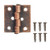 Handley House Dollhouse Miniature Butt Hinges in Bronze with Nails 4 in a Pack