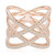 Rose Gold Double Criss Cross Ring CZ Pave Crossover Fashion Band Size 6 7 8 9 -8.5-