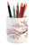 Ambesonne Japanese Pencil Pen Holder- Branch of a Flourishing Sakura Tree Flowers Cherry Blossoms Spring Theme Art- Printed Ceramic Pencil Pen Holder for Desk Office Accessory- Pink Dark Brown