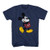 Disney Mickey Mouse Classic Distressed Standing T-Shirt -Heather Navy- X-Small-