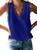 BLENCOT Women Ladies Sexy V Neck Lace Trim Tank Tops Casual Loose Sleeveless Blouse Shirts Work Blue XL