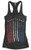 Threadrock Women's Red White Blue Air Force Flyover Burnout Racerback Tank Top M Black