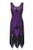 Women's Flapper Dress 1920s Beaded Sequin Fringed Great Gatsby Dress Prom -Black Purple- S-