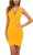 CalmGood Women's Sexy Bodycon Dress Deep V Neck Sleeveless Ruched Mini Dresses Yellow