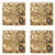 Lunarable World Map Coaster Set of 4- Old Chart with Countries Oceans Continents Atlas Nostalgic Antique Image- Square Hardboard Gloss Coasters for Drinks- Sand Brown Umber