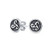 Round Two Toned Triskele Trinity Spiral Disc Stud Earrings For Women 925 Sterling Silver