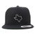 Trendy Apparel Shop Texas State Outline Embroidered Flat Bill Snapback Baseball Cap - Black