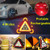 Emergency Triangle Warning Light Multi-Function 4 Modes Spot/Flashing Light Rechargeable Portable with Power Bank Function For Car repairing- Car Breakdown Situation and Outdoor Activities