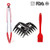 BBQ Grill Tools Set, Silicone Basting Brush, Meat Shredder Claws, Kitchen Tongs, Non-Slip BBQ Grill Accessories for Indoor & Outdoor