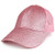 Trendy Apparel Shop Ladies Ponytail Structured Metallic Glitter Mesh Trucker Cap - Pink