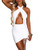 Dresses for Womens Sexy Bodycon Dress Halter Criss Cross Backless Hallow Out Ruched Drawstring Bottom Cocktail Club Mini Dress -A White- Medium- Dresses for Womens Sexy Bodycon Dress Halter Criss Cross Backless Hallow Out Ruched Drawstring Bottom Cocktail Club Mini Dress -A White- Medium-