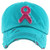 Breast Cancer Pink Ribbon Dad Hat Baseball Cap- Teal