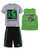 Minecraft Boys Creepers 3 Piece T-Shirt Tank Top Short Set -Grey- 5/6-