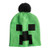 JINX Men's Creeper Face Beanie- Green- One Size