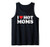 I Love Hot Moms Tshirt Funny Red Heart Love Moms Tank Top
