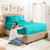 Empyrean Bedding Extra Deep Fitted Sheets King Size - 24inch Extra Deep Fitted Sheets Set with 2 Pillowcases - 3 Piece Extra Deep Fitted Bed Sheet - Extra Deep King Fitted Bed Sheets - Teal Blue