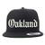 Trendy Apparel Shop Old English Font Oakland City Embroidered Flat Bill Cap - Black