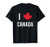 I Love Canada with Red Maple Leaf Heart Tee Shirt T-Shirt
